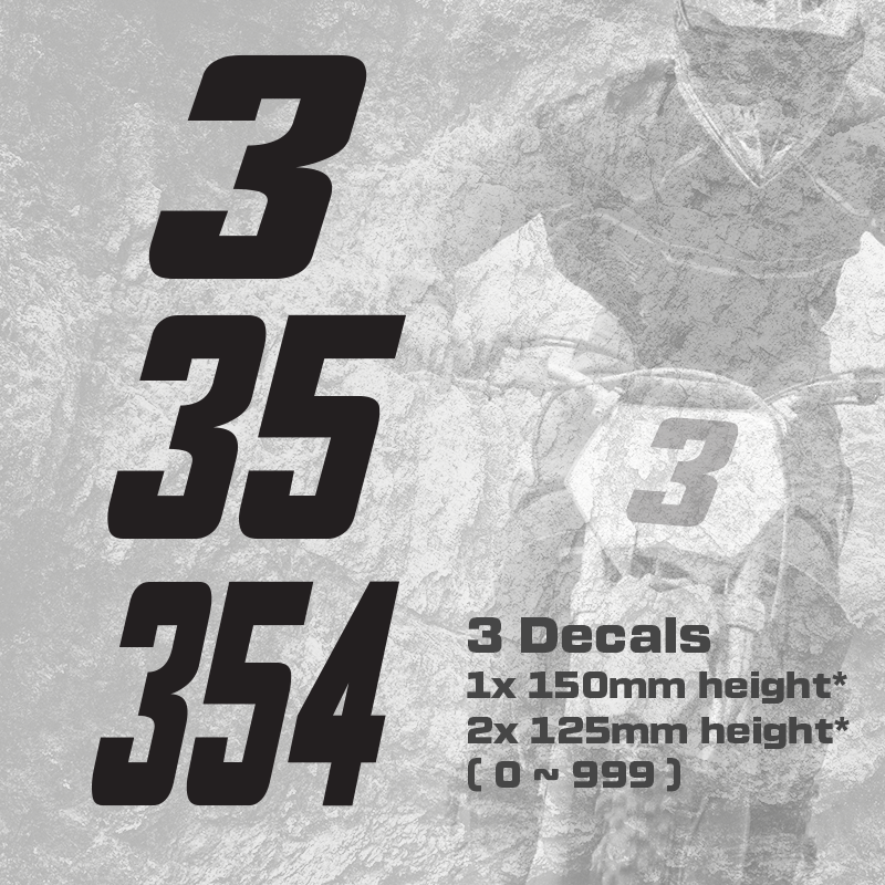 3x Custom Dirt Bike Plate Number Type#9