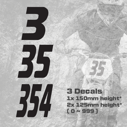 3x Custom Dirt Bike Plate Number Type#1