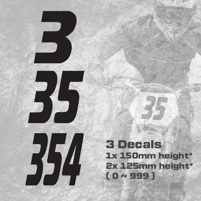 3x Custom Dirt Bike Plate Number Type#1