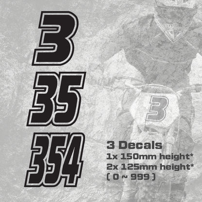 3x Custom Dirt Bike Plate Number Type#2