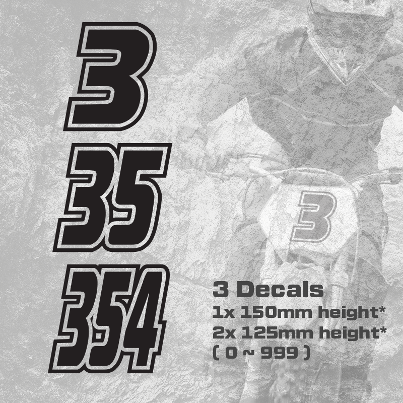 3x Custom Dirt Bike Plate Number Type#2
