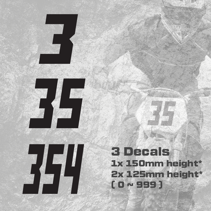 3x Custom Dirt Bike Plate Number Type#3