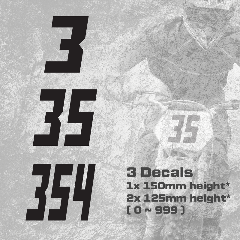 3x Custom Dirt Bike Plate Number Type#3