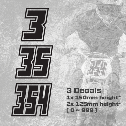 3x Custom Dirt Bike Plate Number Type#4