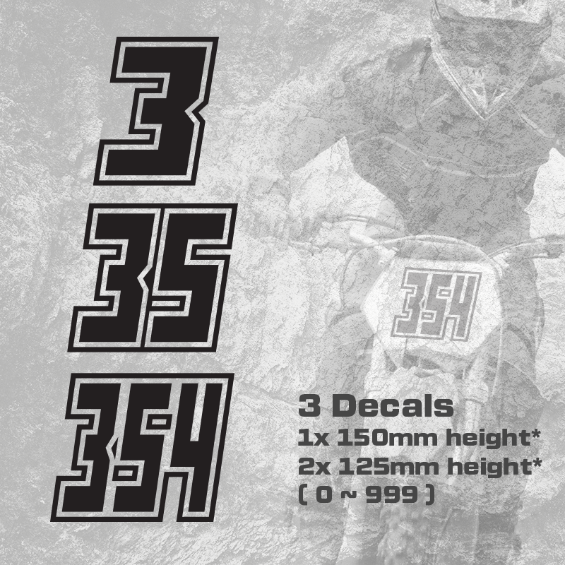 3x Custom Dirt Bike Plate Number Type#4