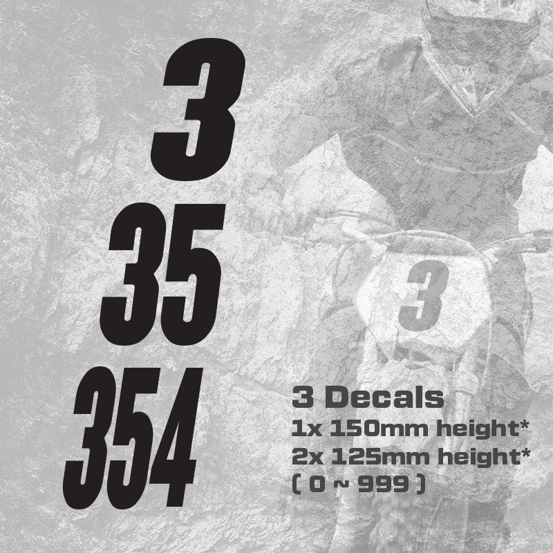 3x Custom Dirt Bike Plate Number Type#5