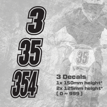 3x Custom Dirt Bike Plate Number Type#6