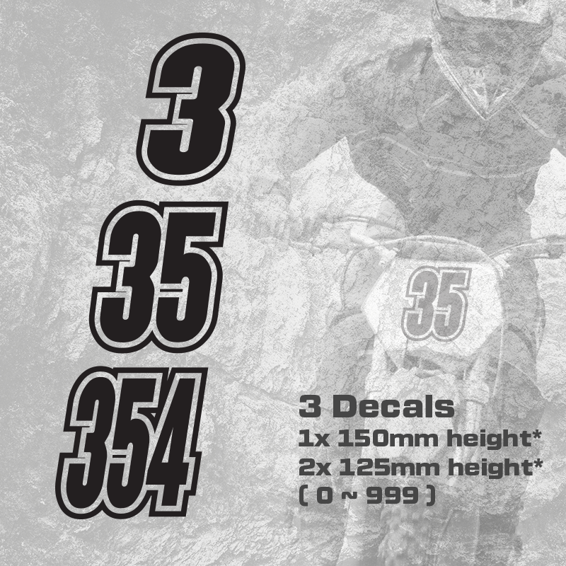 3x Custom Dirt Bike Plate Number Type#6