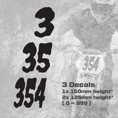 3x Custom Dirt Bike Plate Number Type#7