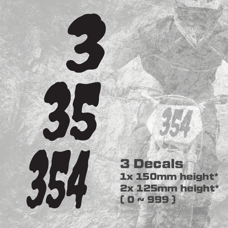 3x Custom Dirt Bike Plate Number Type#7