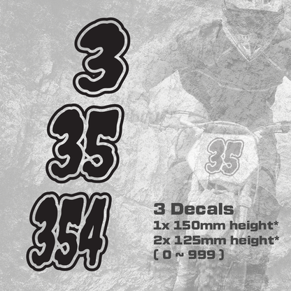 3x Custom Dirt Bike Plate Number Type#8