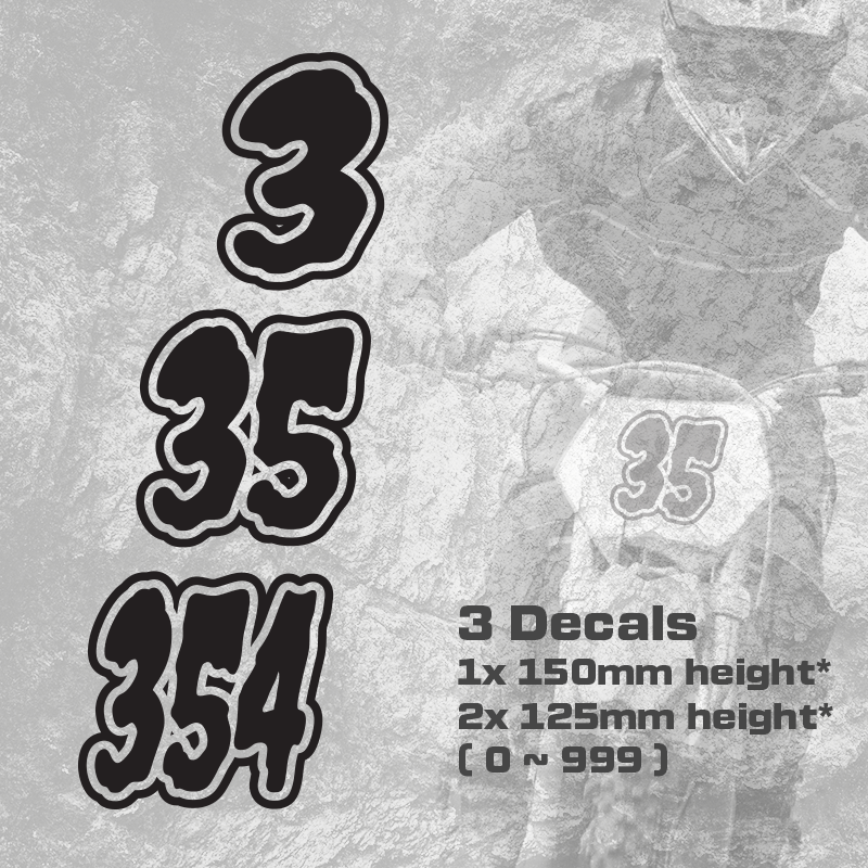 3x Custom Dirt Bike Plate Number Type#8