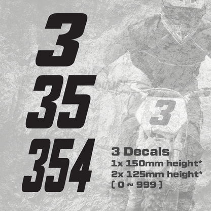 3x Custom Dirt Bike Plate Number Type#9