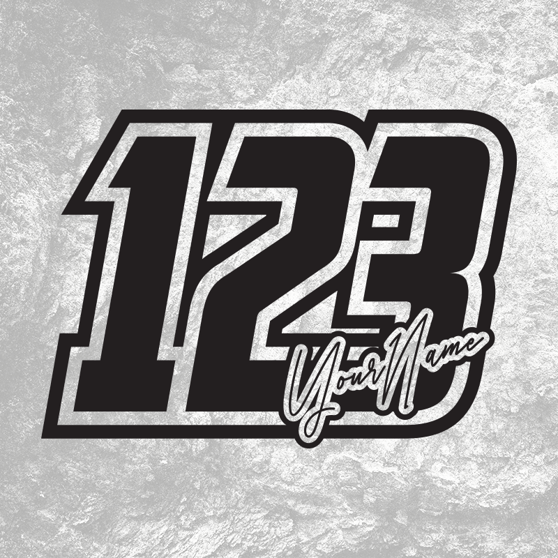 3x Custom MX Race Plate Number Type#16