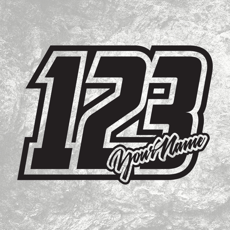 3x Custom MX Race Plate Number Type#17