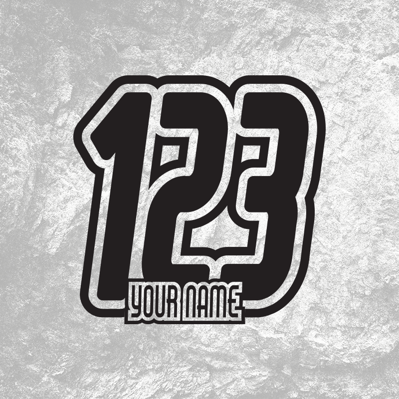3x Custom MX Race Plate Number Type#20